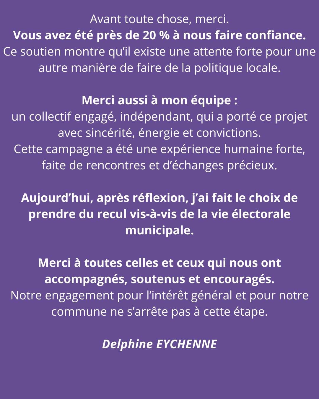 Merci à toutes et ceux qui nous ont soutenus.